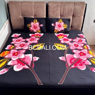 Handcrafted Rayon Bedsheet Hand Painted Floral Design Best Quality